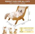 Extra Large Sisal Cat Scratcher–Indoor Cat-Specific Bed & Scratching Pad Combo Lounger,Durable Scratching Mat,Non-Shedding Material