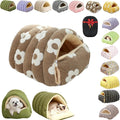 Removable and Washable Winter Closed-Off Cat Bed, Cutypet Winter Cave, Warm Foldable Secure Pet Nest for Indoor Cats & Small Dogs, Comfor Plush Snuggle Hut for Kitty, Puppy, Pets (Flannel-Coffee,L)