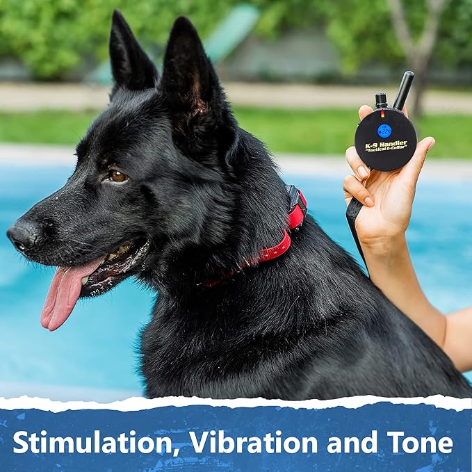 Educator K9-400 Tactical E Collar for Dog Training with Remote - 3/4 Mile Range, Waterproof, 100 Stimulation Levels, Tone or Vibration Mode, Night Light for Small, Medium & Large Dogs (33 inc)