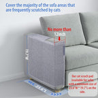 Cat Scratch Couch Protector with Natural Sisal for Protecting Couch Sofa Chair Furniture 23.6" L*19.7" W(Smoke Gray, Right Hand)
