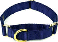 Country Brook Petz - Martingale Dog Collar - Heavy-Duty Training Collar with No Buckle - Service Dog Collar for All Pups - 10+ Cool Colors (Navy Blue, 3/4 Inch, Small)