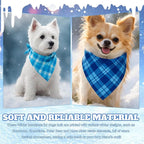Abbylike 50 Pcs Plaid Dog Bandanas Bulk Blue Checkered Bandanas for Dogs Triangle Kerchief Bibs Scarf Set for Pet Holiday Costume Photo Props Accessories Pet Shops (19.7 x 13.8 x 13.8 Inch)