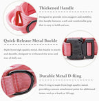 Tactical Dog Collar, Adjustable Military Training Nylon Dog Collar with Control Handle and Heavy Quick-Release Metal Buckle for Small Medium Large Dogs, Light Pink XL
