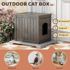NUNU LAB Cat House for Indoor & Outdoor, Durable PP Plastic Cat Shelter with Easy Assembly & Cleaning, Cozy All-Season Pet House for Cats, Kittens & Small Pets (Gray, Large)