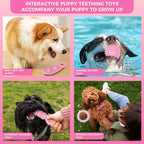 Puppy Toys, 9 Pack Puppy Chew Toys for Teething, Cute Pink Small Dog Toys, Teething Toys for Puppies, Soft Durable Interactive Dog Chew Toy for Small Dogs