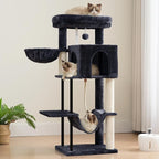 Cat Tree, Cat Tower for Indoor Cats, 43.3 inch Cat Tree Tower with Sturdy Steel Tube, Hammock, Cat Condo for Small Cats and Kittens, Scratching Post, Smoky Gray GCT004SG