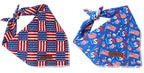 Lionet Paws 4th of July Dog Bandanas 2 Pack, American Washable Triangle Bibs Scarf Kerchief, Adjustable Holiday Scarves for Medium Large Extra Large Pets, USA & Flag