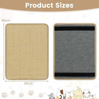 PETSITE Cat Scratcher Mat, Natural Sisal Scratching Mats, Horizontal Cat Floor Scratching Pad Rug with Adhesive Hook Loop Tapes (6, 15.75 x 11.81 in)