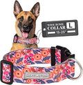 Lucky Love Dog Wide Dog Collar - Adjustable, Durable, Soft Webbing, & Comfortable 1.5 inch Wide Collar with Strong Buckle for Dogs Male and Female with Strong Buckle - Rosie, Large