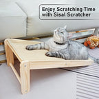 Cat Scratcher, Sisal Cat Scratching Ramp, Valentine's Day Gifts L Shape Cat Scratcher for Indoor Cats, Durable Natural Sisal Cat Scratch Furniture Protector