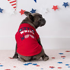 Fitwarm Patriotic Red White and Woof Dog Shirt, 4th of July Dog Clothes for Small Dogs Boy Girl, Funny Doggy Summer Clothes, Pet Outfit, Red, Blue, White, XXL