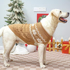 Warm Winter Dog Sweater - Cold Weather Pet Clothes for Small Medium Large Dogs Indoor Outdoor, Soft Classic Knit Puppy Apparel, Khaki, M