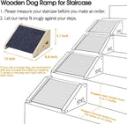 4 Pack Wooden Dog Ramp for Stairs Suits for Small Medium Dogs Cats, Pet Steps Stairs for Staircase for Dogs Cats Grey,Need Installation,13 * 9.8 * 5.1 inch