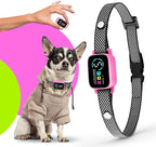 Bark Collar for Small Dogs 8-40 lbs – No Shock Anti Barking Collar with AI Chip – 3 Modes & 5 Sensitivity Levels – Waterproof, Rechargeable, Magnetic Charging – Humane, Effective Training (Pink)