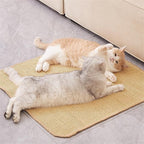 Cat Scratcher Mat Natural Sisal Fabric Cat Scratching Pad Couch Protector Horizontal Floor Cat Carpet Easy Use for Indoor Cats, Beige 1, 30" x 30"