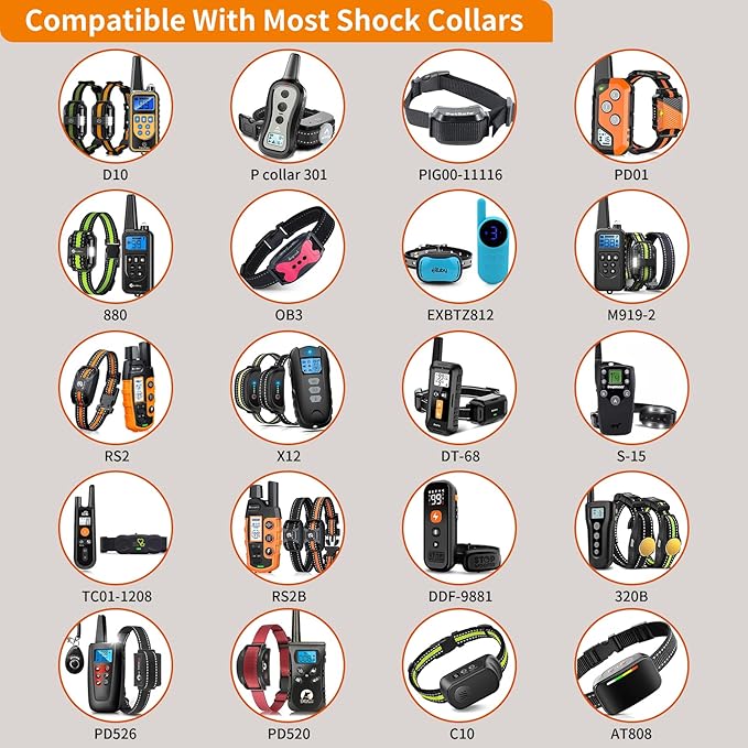 PaiPaitek Shock Collar Replacement Strap, 3/4 Inch, 2-Pack, Reflective Adjustable Dog Collar, 8-27 Inch Neck Size