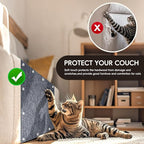 Anti Cat Scratch Furniture Protector,Durable Couch Protector from Cat Claws,Trimmable DIY Cat Scratch Carpet Mat for Leather,Sofa,Wall,Couch Corner and Cat Tower,78.7"x15.8"Self-Adhesive.(Light Gray)