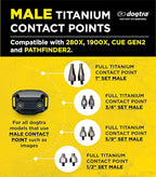 Dogtra Full Titanium Contact Points 1" Set of 2 – Male – Compatible with X-Series (280X, 1900X, ARC-X), 200iQ, GPS Fence, PATHFINDER2, Smart NoBark – Hypoallergenic, Lightweight, for Sensitive Skin