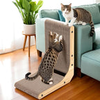 Small Cat Scratcher, L Shaped Cat Scratch, Wall Mounted Cat Scratching Board, Cat Cardboard Scratcher, Vertical Cat Scratch Ramp for Indoor Cat (16.9 Inch)