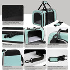 Cat Dog Carriers Soft-Sided, Pet Travel Carrier for Small Cats Dogs Under to15lbs, Soft-Solid Collapsible Carrier,(Medium,Green)