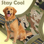 Funfox Dog Harness No Pull, Adjustable Pet Vest Harness, Super Soft Material with Vertical Handle Easy Control, Reflective Night Walking, 2 Leash Clips for Medium Sized Dogs, Camo Green, M
