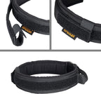 EXCELLENT ELITE SPANKER Tactical Dog Collar Nylon Adjustable Training Collar Military Dog Collar Heavy Duty Metal Buckle with Control Handle for Medium and Large Dogs with Patchese(Black-M)