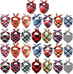 Segarty Dog Bandanas, 30 Pack 22.8"x15.7" Pet Scarf Triangle Plaid Bibs Accessories Bulk for Medium Small Cats Dogs Large Puppy Dogs, Adjustable Washable Reversible Boy Pets Birthday Kerchief