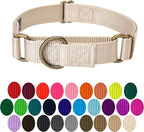 Country Brook Petz - Martingale Dog Collar - Heavy-Duty Training Collar with No Buckle - Service Dog Collar for All Pups - 10+ Warm Colors (Almond, 3/4 Inch, Small)