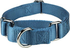 Mikivery Martingale Dog Collar Nylon Adjustable and Safety Training Colourful Comfortable Metal Buckle Pet Collars for Small Medium and Large Dogs(Haze,M)