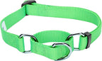 Blueberry Pet Essentials Martingale Safety Training Dog Collar, Neon Green, Medium, Heavy Duty Nylon Adjustable Collars for Dogs