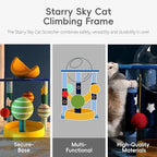 35 Inch Starry Sky Cat Tree Tower | Multi-Layer Cats Furniture with Space Capsule