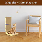 27" L Shaped Cat Scratchers for Indoor Cats, Corrugated Cardboard Cat Scratcher Pad, Vertical Scratching Board Indoor Use Protecting Furniture Scratch Pad, Cardboard Scratching with Ball Toy