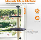 Window Cat Tree & Small Cat Tower (89.5-105.5cm) – Adjustable Cat Window Perch & Shelf for Indoor Cats – Sturdy Window Sill Extender Seat for Large Cats