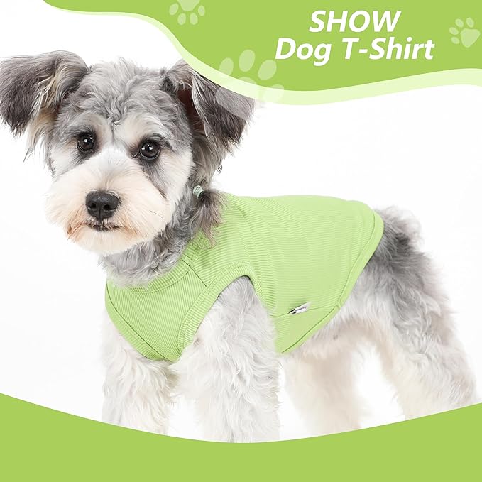 2 Pack Dog Clothes for Small Dogs Summer Dog Shirt Vest Girl Boy Lightweight Puppy T-Shirts Blank Soft and Cool Pet Clothing Sleeveless Medium Large Dog Outfit (Black+Avocado Green, XXX-Large)