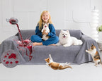 Loiion Couch Covers for 3 Cushion Couch, Gray Cat-Scratch Resistant Sofa Cover –Pets Dogs Friendly Anti Slip Thickened Slipcovers Furniture Protector, Couch Protector for Pets and Kids 150"X71"