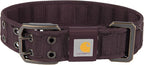Carhartt Pet Fully Adjustable Wide Webbing Collar for Dogs, Heavy Duty Nylon for Walking & Training, Deep Wine, Large