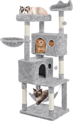 Topeakmart Cat Tree 64.5'' Large Cat Condo Tower Stand Furniture with Scratching Posts Perches Hammock as Kitten House Play Center