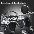 Tactical Dog Harness for Extra Large Dog Breeds, No Pull Adjustable Pet Harness with Handle, Reflective K9 Military Service Dog Vest for Walking Hiking Training, Black Ethnic, XL