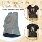 WOYYHO Pet Dog Carrier Backpack Small Dog Front Backpack Ventilated Mesh Dog Travel Back Pack with Safety Belt for Travel Hiking Cycling Outdoor Adventures (Size M: 5-9 lbs, Army Green)