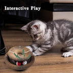 2pcs Cat Toy Scratch Board - Foldable Accordion Cat Scratching Board with Bell Ball - Interactive Cardboard Scratcher cat Toys for Engaging Play