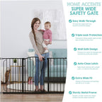 Regalo Safety 30.5-58" Extra Wide Arch Baby Gate with Door, Pressure Mount Walk Through Gate for Doorways & Bottom of Stairs, Babies, Toddlers & Pets, Tested & Safe, American Designed, American Owned