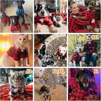 KOOLTAIL Plaid Dog Hoodie Pet Clothes Sweater with Hat and Pocket for Small Medium Large Size Dogs, Soft Winter Warm Dog Cold Weather Coat, Fleece Fall Dog Hooded Sweatshirt for Puppy Cats, Red M