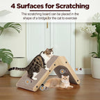Small Cat Scratcher, L Shaped Cat Scratch, Wall Mounted Cat Scratching Board, Cat Cardboard Scratcher, Vertical Cat Scratch Ramp for Indoor Cat (16.9 Inch)