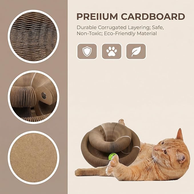 Foldable Accordion Magic Organ Cat Scratching Board Toy - Ball Scratch Pad Scratcher for Cats, cat Scratch pad, cat Scratching Board, Scratch pad for Cats (1pcs)