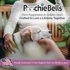 PoochieBells Dog Door Bells for Potty Training, Quick & Easy Puppy Potty Training Method Included, Handcrafted in USA with Loud, Paw-Safe Bells, Midnight Black