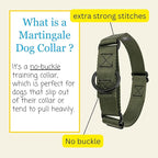 Country Brook Petz - Martingale Dog Collar - Heavy-Duty Training Collar with No Buckle - Service Dog Collar for All Pups - 10+ Cool Colors (Dark Olive Drab, 3/4 Inch, Small)