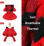 Dog Sweaters for Small Dogs Girl Dog Hoodie Warm Fleece Doggie Sweatshirt Cute Puppy Dress Winter Pet Sweaters Doggy Clothes Outfit Apparel for Chihuahua Yorkie, Red, XXS