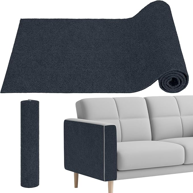 Cat Scratch Couch Furniture Protector, Self-Adhesive & Cuttable Furniture Scratch Protector Pad, Wear-Resistant Wall & Sofa Guard, Multi-Functional Cat Scratcher Dark Gray