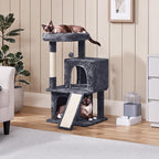 Yaheetech Cat Tree for Indoor Pets, 36in Tower Condo w/Extra Large Perch, Scratching Posts, Board, Dangling Ball, Play Structure for Kittens & Adult Cats