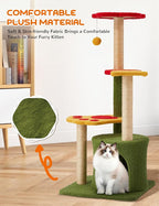 37in Cute Cat Tree Kitten Cat Tower for Indoor Cat Condo Sisal Scratching Posts with Jump Platform Cat Furniture Activity Center